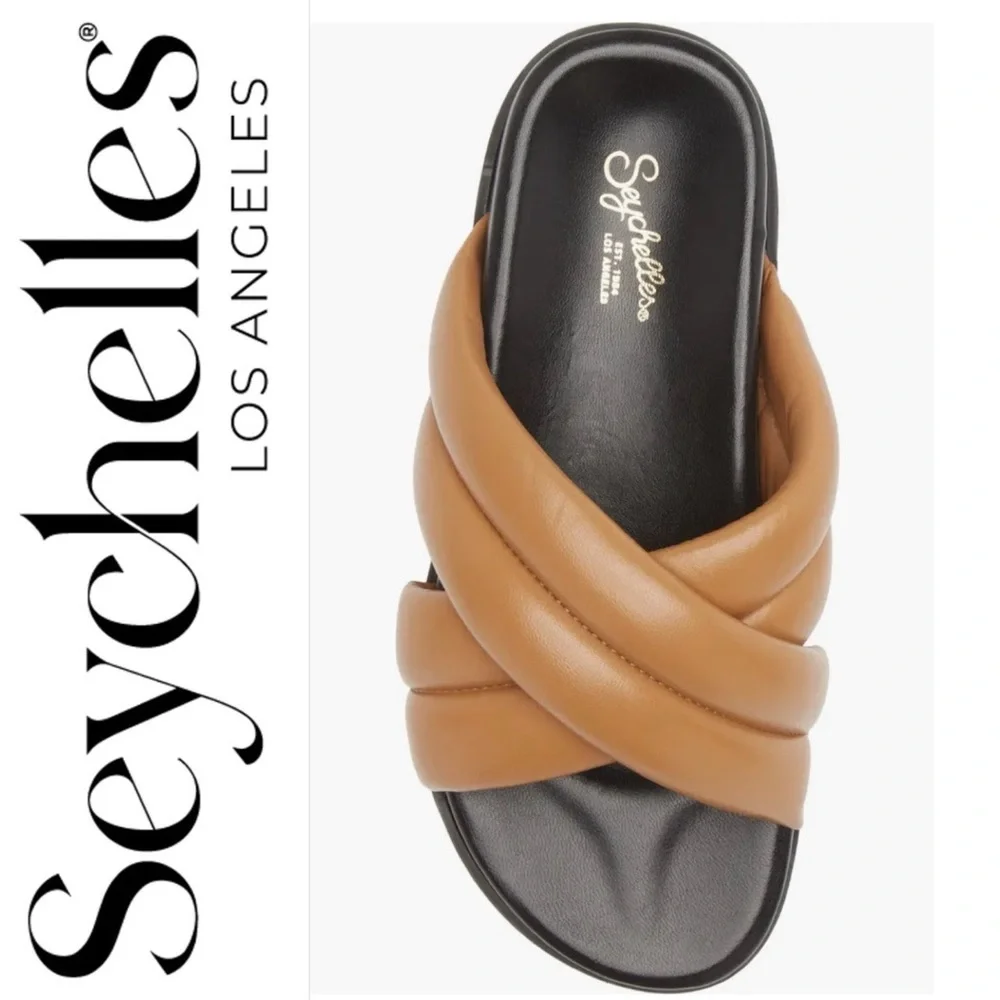 NEW Seychelles Driving Force Platform Sandal in Tan Leather 6